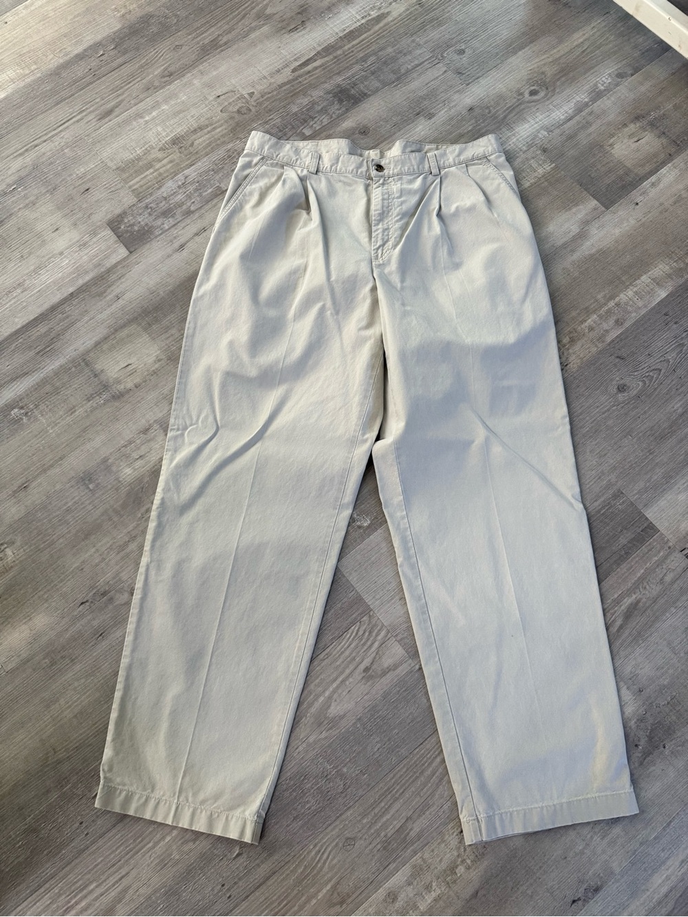 L.L. Bean Men's Pleated Chinos - Light Tan